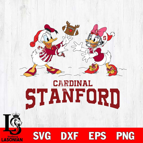 Stanford Cardinal Donald Duck & Daisy Duck Football Cricut,Christmas SVG DXF EPS PNG FILE, NCAA Digital Download,Instant Download, Silhouette