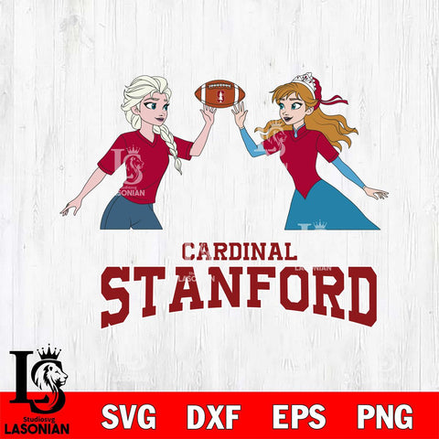 Stanford Cardinal Elsa & Anna Football Cricut,Christmas SVG DXF EPS PNG FILE, NCAA Digital Download,Instant Download, Silhouette