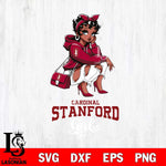 Stanford Cardinal Fashion Black Fan Girl Betty Boop, Svg Eps Dxf Png File, Digital Download
