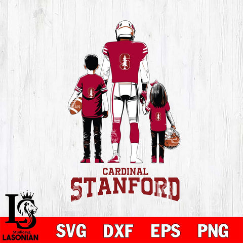 Stanford Cardinal Father And Child Football SVG DXF EPS PNG FILE,NCAA SVG, Father day Digital Download,Instant Download, Silhouette