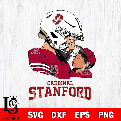 Stanford Cardinal Father And Child Rugby SVG DXF EPS PNG FILE,NCAA SVG, Father day Digital Download,Instant Download, Silhouette