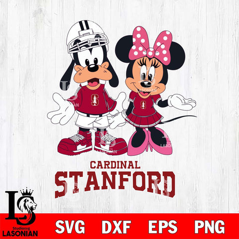 Stanford Cardinal Goofy and Minnie mouse Football SVG DXF EPS PNG FILE,NCAA svg ,Football Digital Download,Instant Download, Silhouette