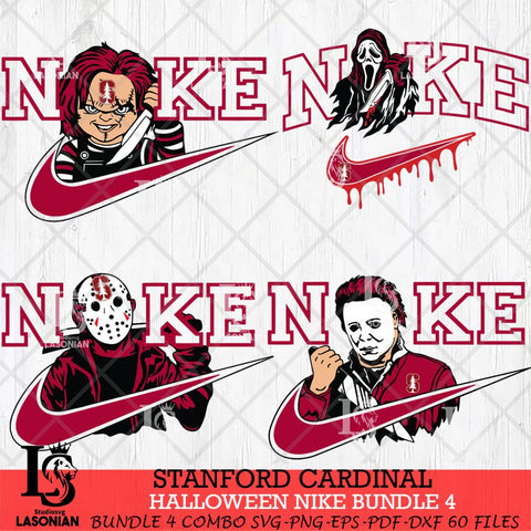 Stanford Cardinal Halloween Nike NCAA Bundle 4 Svg Eps Dxf Png File, Digital Download, Instant Download