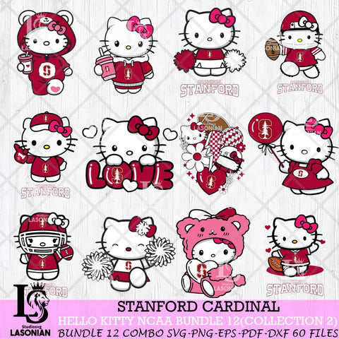 Stanford Cardinal Hello Kitty Bundle 12 SVG Svg Eps Dxf Png File, Digital Download, Instant Download