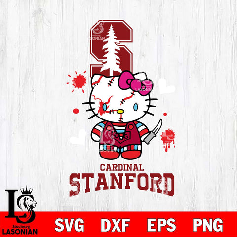 Stanford Cardinal Hello Kitty Horror 2 Svg Eps Dxf Png File, Digital Download
