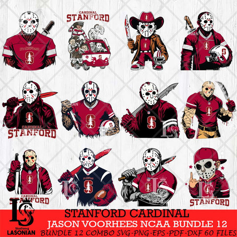 Stanford Cardinal Jason Voorhees Horror Bundle 12 SVG Eps Dxf Png File, bundle NCAA svg, Digital Download, Instant Download
