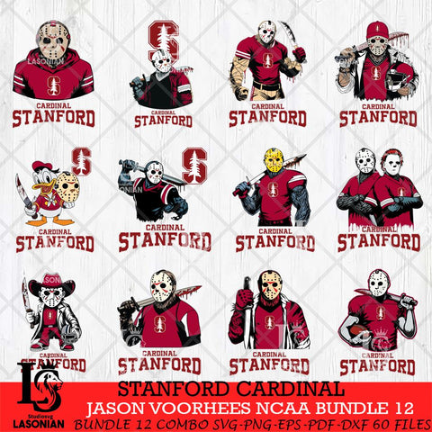 Stanford Cardinal Jason Voorhees NCAA Bundle 12 SVG Svg Eps Dxf Png File, Digital Download