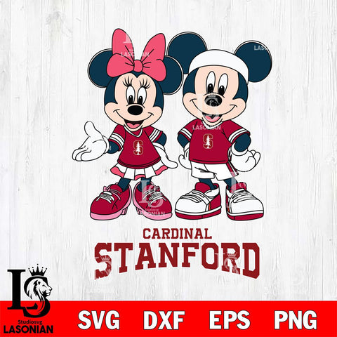Stanford Cardinal Mickey And Minnie Football Svg Eps Dxf Png File, NCAA svg , Digital Download , Instant Download, Cricut File