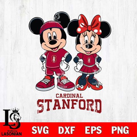 Stanford Cardinal Mickey And Minnie Rugby Svg Eps Dxf Png File, NCAA svg , Digital Download , Instant Download, Cricut File