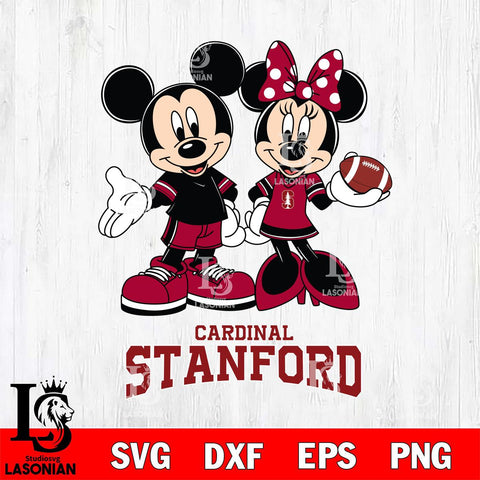 Stanford Cardinal Mickey Minnie Football Svg Eps Dxf Png File, NCAA svg , Digital Download , Instant Download, Cricut File