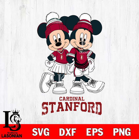 Stanford Cardinal Mickey Minnie Valentine Football Svg Eps Dxf Png File, NCAA svg , Digital Download , Instant Download, Cricut File