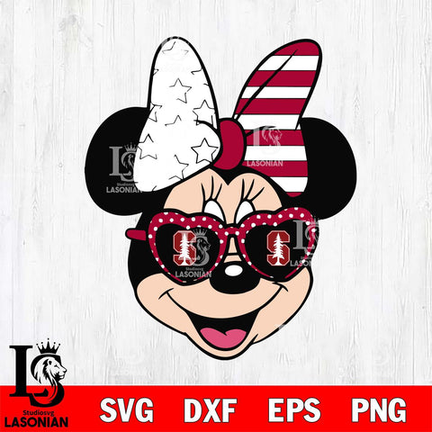 Stanford Cardinal Minnie Mouse Love Svg Eps Dxf Png File, NCAA svg, Digital Download, Instant Download