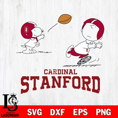 Stanford Cardinal Peanuts play football SVG DXF EPS PNG FILE,Snoopy File Cut, NCAA Digital Download,Instant Download,Christmas Silhouette
