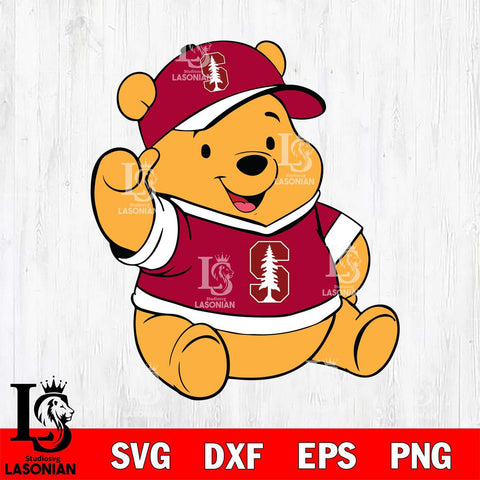 Stanford Cardinal Pooh Bear Svg Eps Dxf Png File, NCAA svg, Digital Download, Instant Download