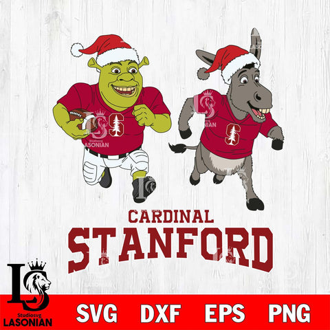 Stanford Cardinal Shrek and Donkey Football Cricut,Christmas SVG DXF EPS PNG FILE, NCAA Digital Download,Instant Download, Silhouette