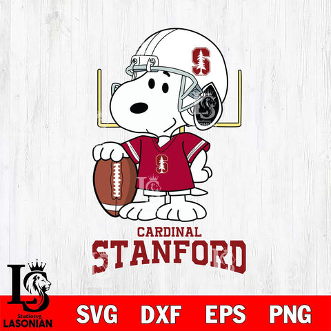 Stanford Cardinal Snoopy Player Football SVG DXF EPS PNG FILE,Snoopy File Cut, NCAA Digital Download,Instant Download,Christmas Silhouette