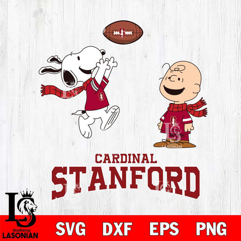 Stanford Cardinal Snoopy & Charlie Brown Football Cricut,Christmas SVG DXF EPS PNG FILE, NCAA Digital Download,Instant Download, Silhouette