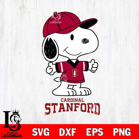 Stanford Cardinal Snoopy football SVG DXF EPS PNG FILE,Snoopy File Cut, NCAA Digital Download,Instant Download,Christmas Silhouette