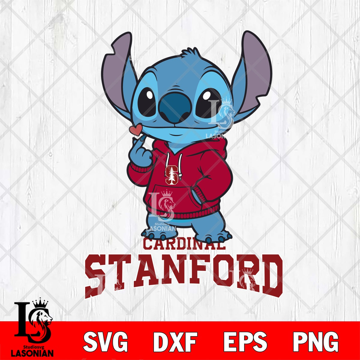 Stanford Cardinal Stitch finger heart File cut , Football Criucut ...