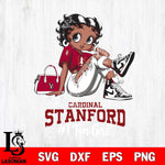 Stanford Cardinal #1 Black Fan Girl Betty Boop, Svg Eps Dxf Png File, Digital Download