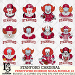 Stanford Cardinal  Pennywise Horror NCAA Bundle 12 SVG Svg Eps Dxf Png File, Digital Download