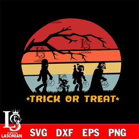 Star Wars Halloween svg, Disney Halloween svg, Mandalorian Trick or Treat 2 Svg Eps Dxf Png File, Digital Download, Instant Download