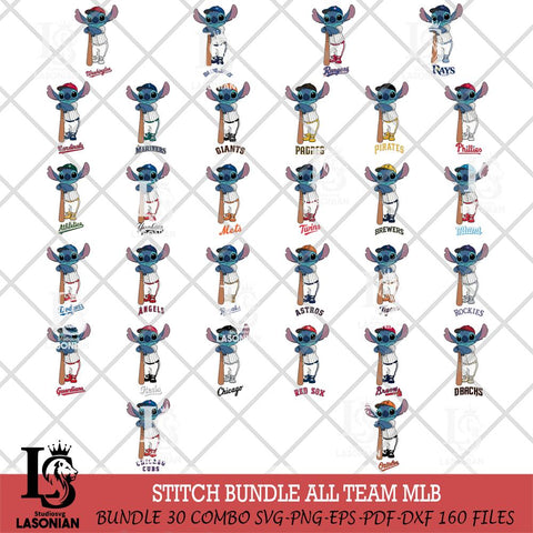 Stitch Baseball bat MLB SVG DXF EPS PNG FILE, Big bundle MLB File Cut, Digital Download,Instant Download, Silhouette, Cricut