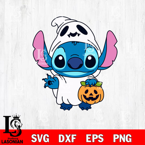 Stitch Boo Halloween SVG DXF EPS PNG FILE, Halloween File Cut, Digital Download,Instant Download, Silhouette, Cricut