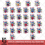 Stitch Christmas Lights NBA ALL TEAM SVG DXF EPS PNG file, Cut file cricut, Instant Download