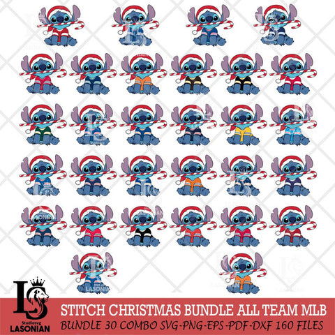 Stitch Christmas MLB ALL TEAM SVG DXF EPS PNG file, Cut file cricut, Instant Download