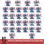 Stitch Christmas NBA ALL TEAM SVG DXF EPS PNG file, Cut file cricut, Instant Download
