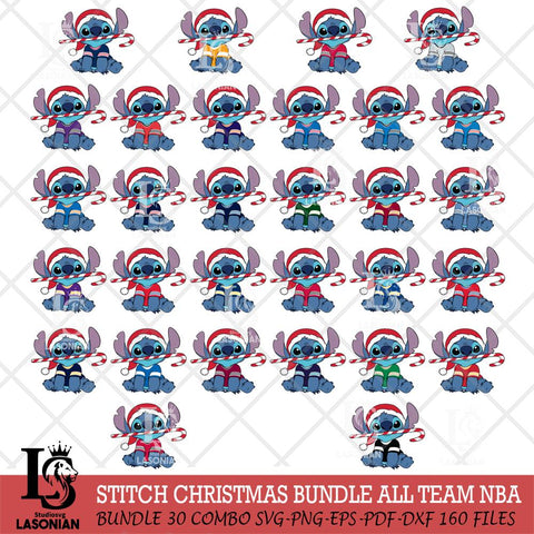 Stitch Christmas NBA ALL TEAM SVG DXF EPS PNG file, Cut file cricut, Instant Download