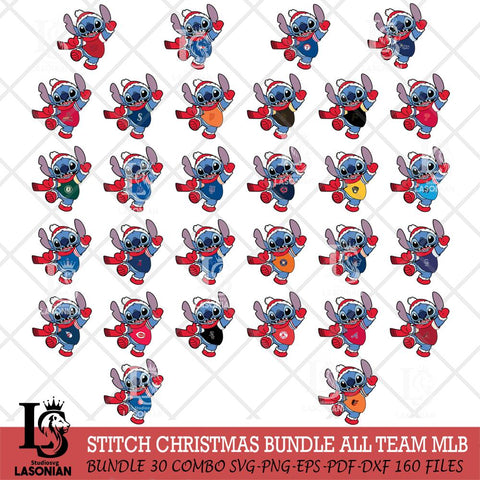 Stitch Disney Christmas MLB ALL TEAM SVG DXF EPS PNG file, Cut file cricut, Instant Download