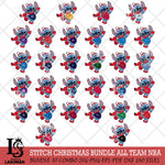 Stitch Disney Christmas NBA ALL TEAM SVG DXF EPS PNG file, Cut file cricut, Instant Download
