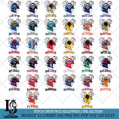 Stitch Ghost Face Halloween 2 NHL Svg Eps Dxf Png File, Digital Download, Instant Download