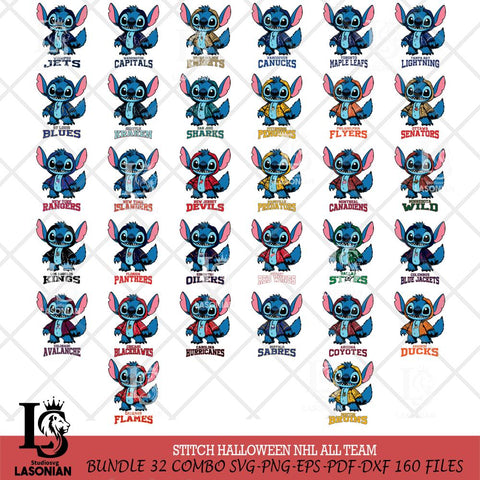 Stitch Halloween NHL Svg Eps Dxf Png File,Bundle NHL svg, Digital Download, Instant Download