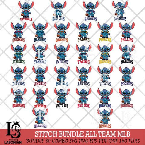 Stitch Horror Halloween MLB Svg Eps Dxf Png File, Bundle MLB svg, Digital Download, Instant Download