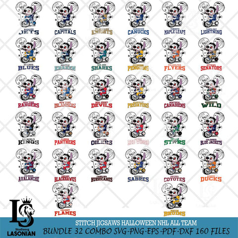 Stitch Jigsaws Halloween NHL Svg Eps Dxf Png File, Digital Download, Instant Download