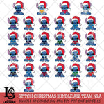 Stitch Merry Christmas NBA ALL TEAM SVG DXF EPS PNG file, Cut file cricut, Instant Download