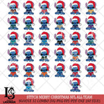 Stitch Merry Christmas NFL ALL TEAM Svg Eps Dxf Png File, Digital Download, Instant Download