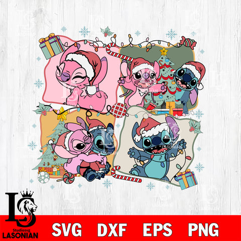 Stitch Merry Christmas svg, Christmas Cartoon Characters svg  Files,Christmas file,Digital Download ,Instant Download