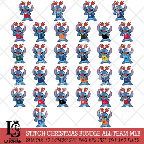 Stitch Reindeer MLB ALL TEAM SVG DXF EPS PNG file, Cut file cricut, Instant Download