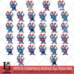 Stitch Reindeer NBA ALL TEAM SVG DXF EPS PNG file, Cut file cricut, Instant Download