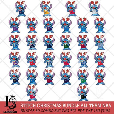 Stitch Reindeer NBA ALL TEAM SVG DXF EPS PNG file, Cut file cricut, Instant Download