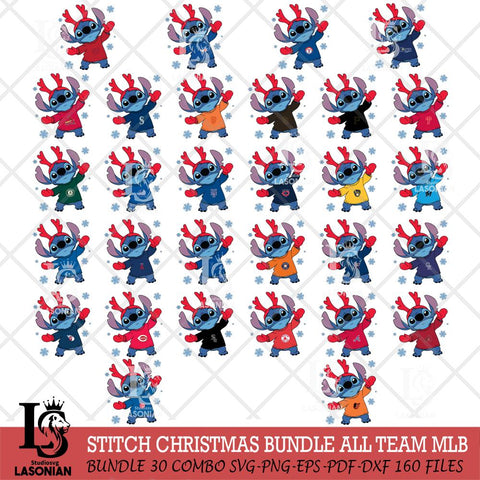 Stitch Santa Christmas MLB ALL TEAM SVG DXF EPS PNG file, Cut file cricut, Instant Download