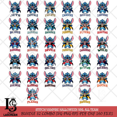 Stitch Vampire halloween NHL Svg Eps Dxf Png File,Bundle NHL svg, Digital Download, Instant Download