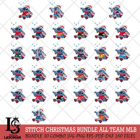 Stitch Wearing Winter Scarf MLB ALL TEAM SVG DXF EPS PNG file, Cut file cricut, Instant Download