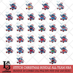 Stitch Wearing Winter Scarf NBA ALL TEAM SVG DXF EPS PNG file, Cut file cricut, Instant Download