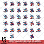Stitch Wearing Winter Scarf NFL ALL TEAM Svg Eps Dxf Png File, Digital Download, Instant Download