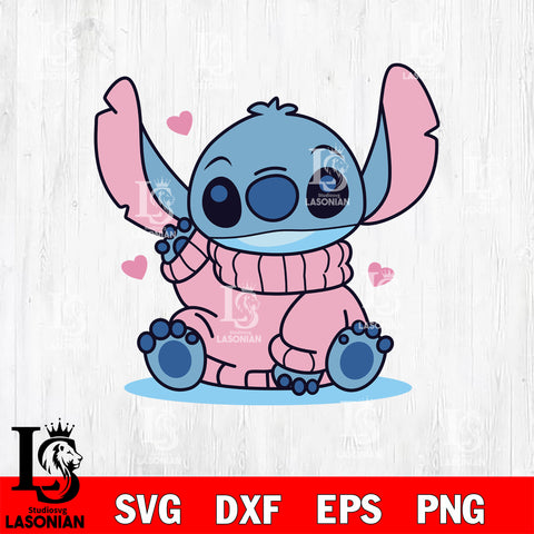 Stitch Winter Jacket SVG DXF EPS PNG FILE, Disney svg ,Christmas Digital Download,Instant Download, Silhouette